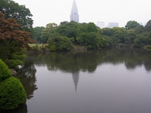 池に映える高層ビル